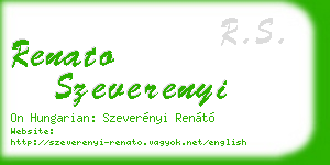 renato szeverenyi business card