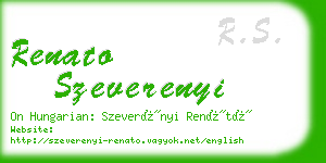 renato szeverenyi business card